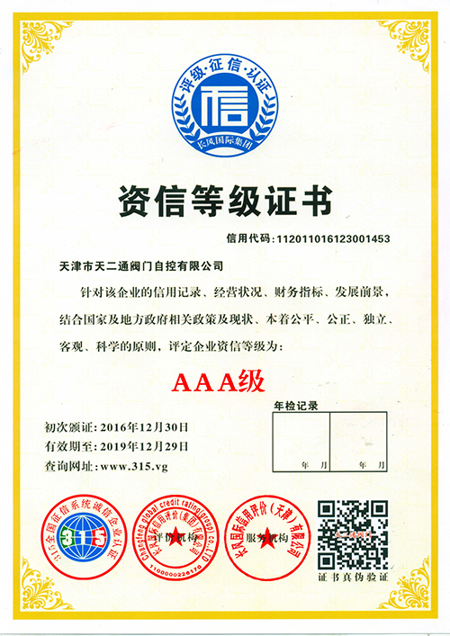 Credit Rating Certificate